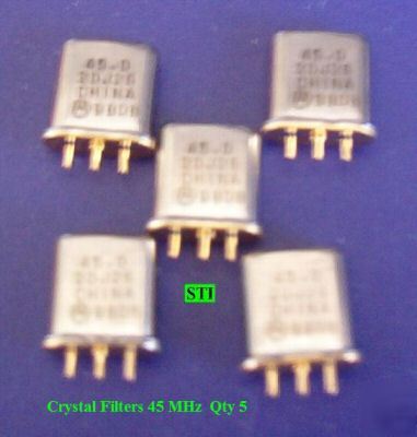 5 crystal filters motorola - 45.0 mhz lot of 5 - 45MHZ