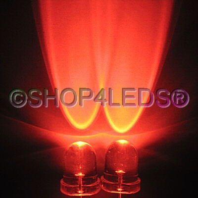 New 200 pcs 8MM wide angle 45KMCD red led f/r 40Â° 