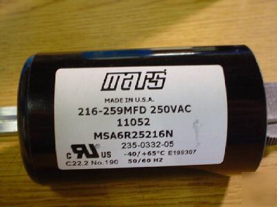 New 2PCS mars 250V 216-259UF a/c motor start capacitors 