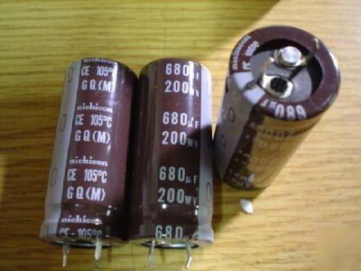 New 2PCS nichicon 200V 680UF 105C snap-in capacitors 