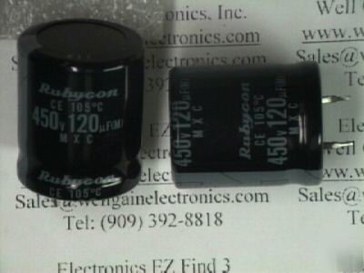 Rubycon electrolytic capacitor 120UF 450VDC 105C mxc