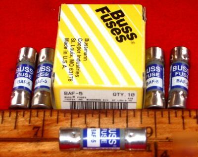 New 5 buss baf-5 fast-acting ferrule fuses 250V 15A