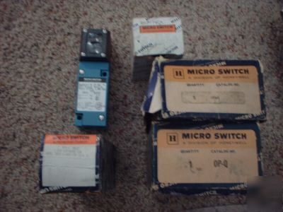 Lot - 5 microswitch MPV13, op-q, MPE1HD, MPP1, surplus