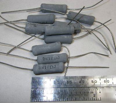 12 ohm 5% @ 3 w wirewound resistors (25 pcs)