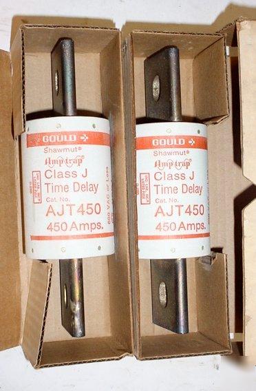 New 2 gould shawmut amp-trap AJT450 600V 450 amp fuses