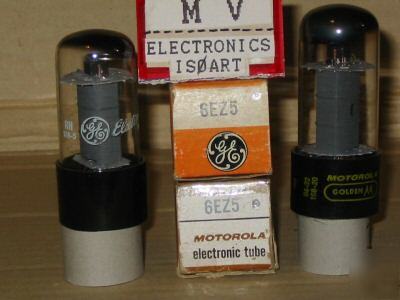 2 tubes 6EZ5 ge+motorola nos - valvole rÃ¶hren lampes 