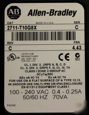 Allen bradley panelview 1000 2711-T10G8X T10G8