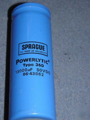 Sprague 13,000 uf 50V dc electrolytic capacitor