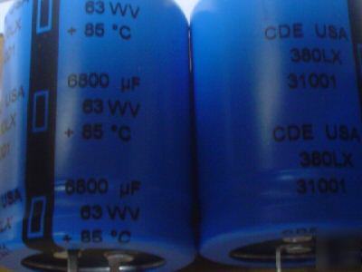 10 cde 63V 6800UF mini snap in capacitors 