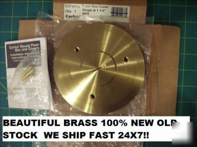 Carlon floor box cover E97BRG single 1 1/4 in brass