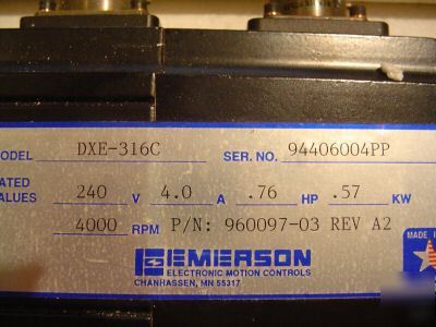 Emerson servo motor - dxe-316C - lightly used