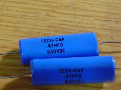 New 20 tci 630V .47UF axial mylar capacitors 
