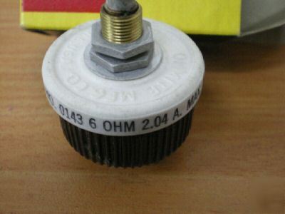 Ohmite ceramic rheostat 25WATT 6 ohm 2.04A model h nos
