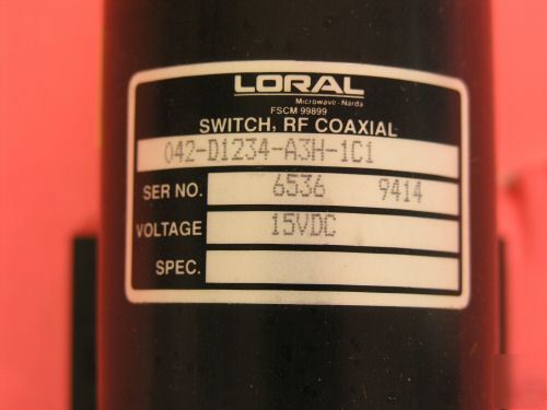 Loral 042-D1234-A3H-1C1 coaxial relay. SP4T, 20 each.