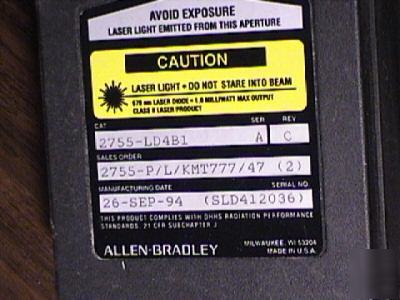 Allen bradley laser scanner 2755-LD4B1 retail-$1200