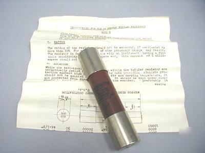 New weston tube resistor tubular s-528 2 kv type nos 