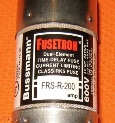 New buss frs-r-200 fuse FRSR200 200 amp 600 volt nnb 