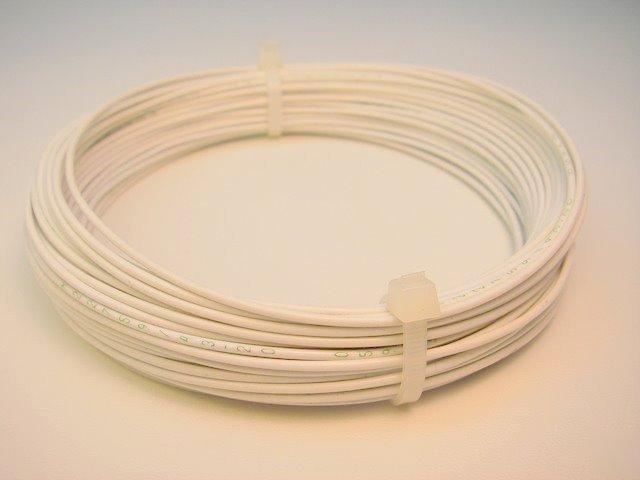 50 feet mil-spec 20-awg silver-coated wire, white
