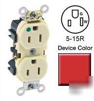 Leviton 8200-hr narrow body duplex receptacle 15A 125V