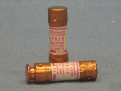 Shawmut 2A 250V fuse TR2R flnr 2 fnr-r-2 2A155