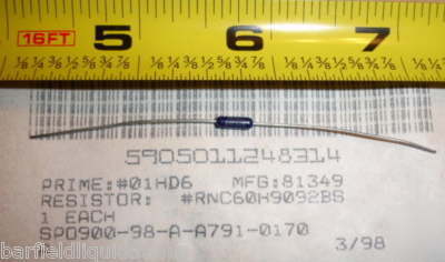 New lot 20 resistors #RNC60H9092BS, mfg:81349