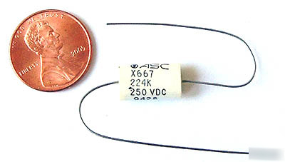 Axial film capacitors ~ .22UF 250V 10% (25)