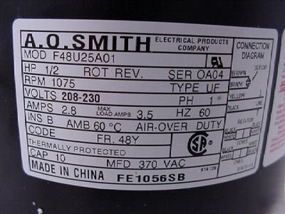A o smith condensor fan motor F48U25A01 208-230 volt