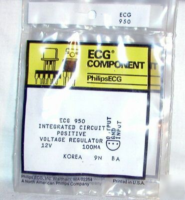 New ECG950 NTE950 12V regulator .1 amps 