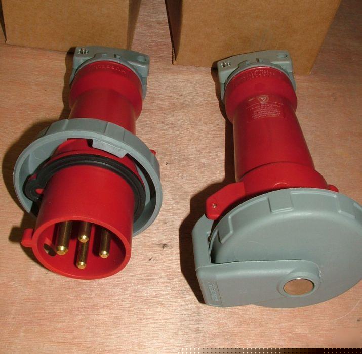 New hubbell plug / connector set 432P6W / 432C6W 32A