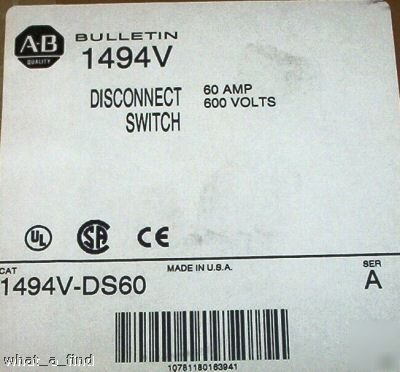 New square d 1494V-DS60 disconnect switch 60 a 600V 