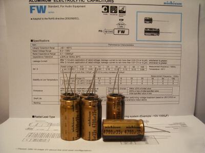 Nichicon muse audio 4700UF-35V audiophile capacitors fw