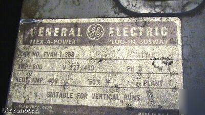 Ge flex-a-power plug in busway 800 amp 480 volt 