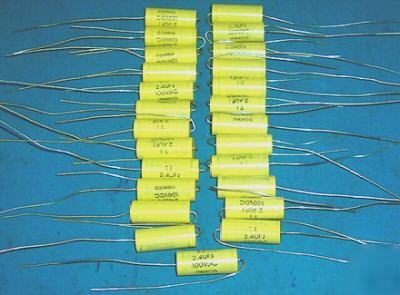 Film capacitor 2.4UF 100V axl 50PC lot