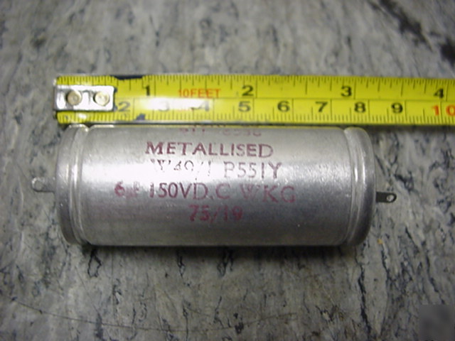 8 x erie (axial) hv capacitors 6UF 150V nos