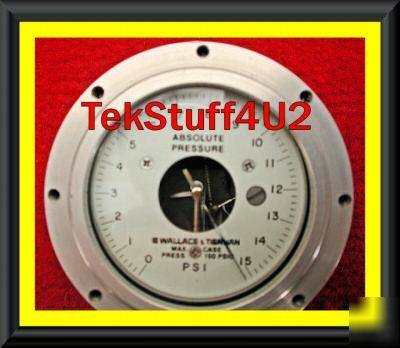 Wallace & tiernan pressure gauge 0-15 psia