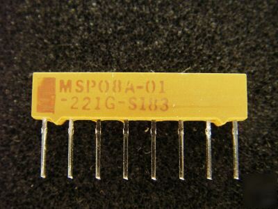  resistor network, MSP08A-01-221G, 220 ohm, 1W, 2%,100V