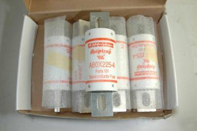 Lot of 5 shawmut fuses (gould) A60X225-4 surplus see