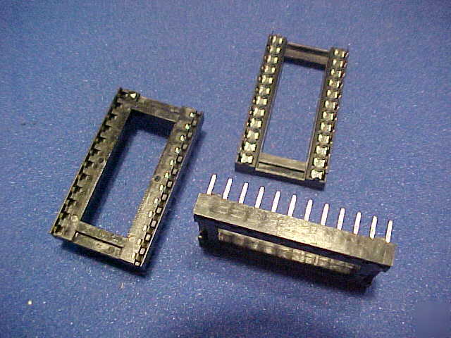 New 45PC ti 24 pin dip ic socket brand nos