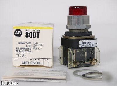 New allen-bradley 800T-QB24R red push button switch 