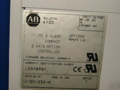 Allen bradley motor control 4100-232-r imc s 2284 g