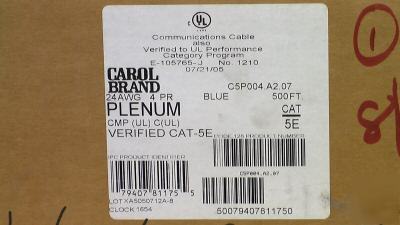 500' of 24/4 pair cat 5E plemun