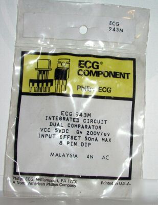 New ECG943M NTE943M dual comparator surplus