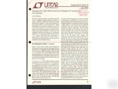 Lot of 2 application notes from linear technology-1985