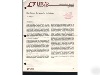 Lot of 2 application notes from linear technology-1985