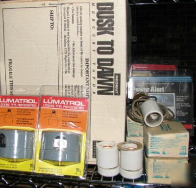 New lot lumatrol lightalarms lamp holder security light