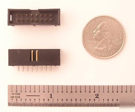 4 wall straight pcb header connectors 16 position 25 pc