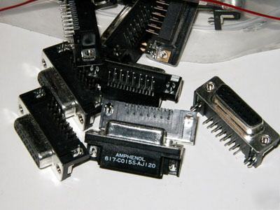 Amphenol 15 pin female d-sub pcb connectors (25 pcs)