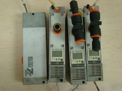 (4) smc NZL112-E65L multistage ejector, used =