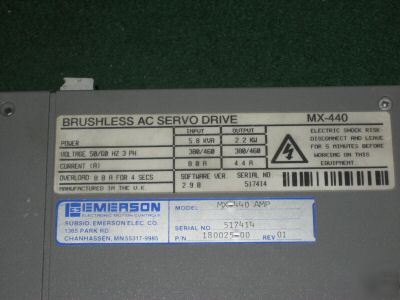 Emerson brushless ac servo drive mx-440