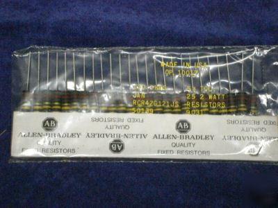 25 allen-bradley fixed resistors RCR42G121JS 120 ohm 2W